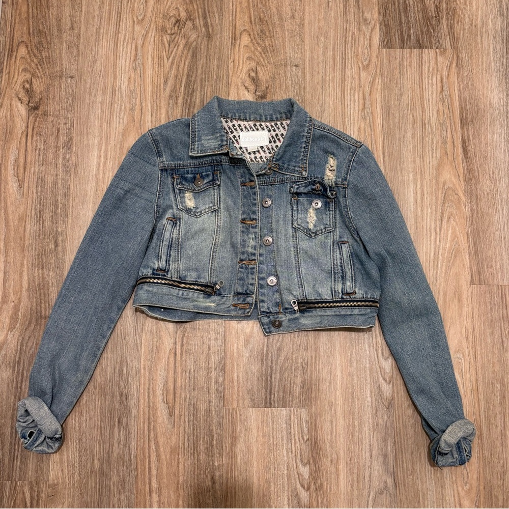 Dollhouse Distressed Cropped Jean Jacket